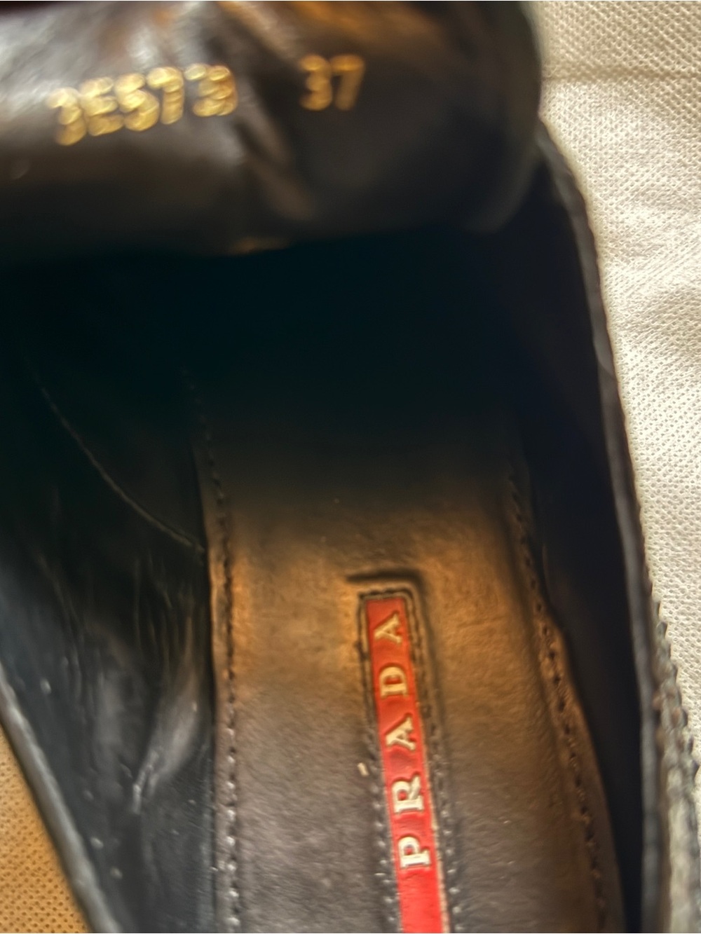Prada Vintage Black Chunky Patent Leather Lace Up Oxford Brogues - Size 37 / 7 - Picture 7 of 8